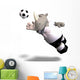 Rhino Plays Soccer Football Wall Decal