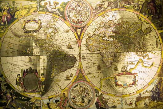 Old Map World Wall Decal
