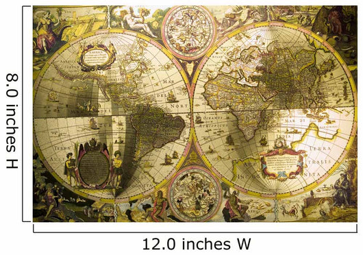 Old Map World Wall Decal
