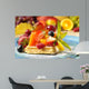 Fruit salad on waffle Wall Mural