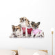 4 Chihuahuas Dressed-up Wall Decal