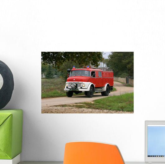 Firefighting Vintage Truck Wall Decal