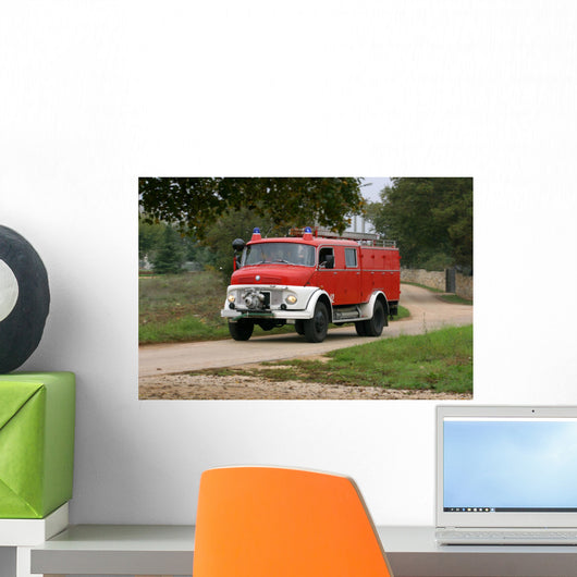 Firefighting Vintage Truck Wall Decal