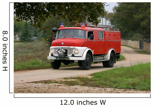 Firefighting Vintage Truck Wall Decal