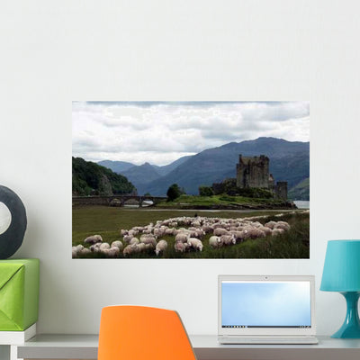 Castle Scotland Wall Decal shown on a wall