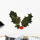 Holly and Red Berries Wall Decal
