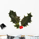 Holly and Red Berries Wall Decal