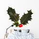 Holly and Red Berries Wall Decal