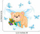 Flying Blue Teddy Bear Wall Decal