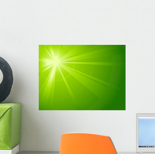 Asymmetric Green Light Burst Wall Decal