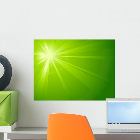 Asymmetric Green Light Burst Wall Decal