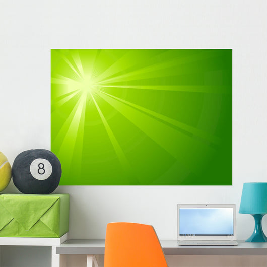 Asymmetric Green Light Burst Wall Decal