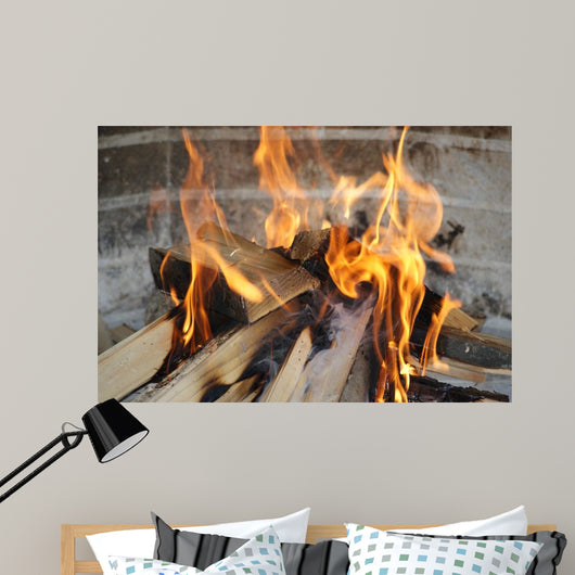 Wood Fire Wall Decal