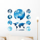 Globes with World Map Wall Decal