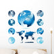 Globes with World Map Wall Decal