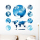 Globes with World Map Wall Decal