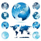 Globes with World Map Wall Decal