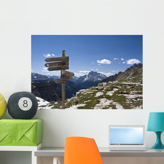 Signpost Mountains Wall Decal