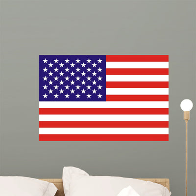 American Flag Wall Decal shown on a wall