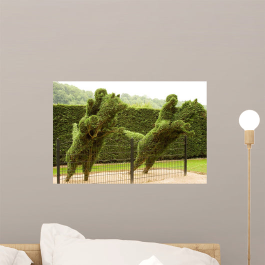 Two Horsemen Jumping Fence Wall Decal