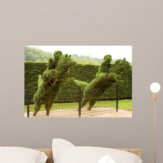 Two Horsemen Jumping Fence Wall Decal