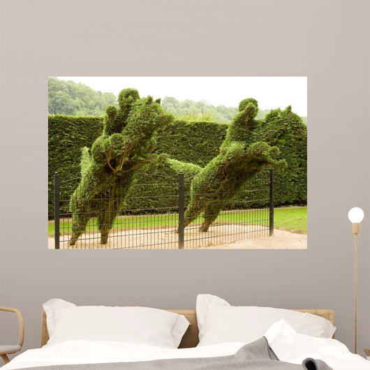 Two Horsemen Jumping Fence Wall Decal