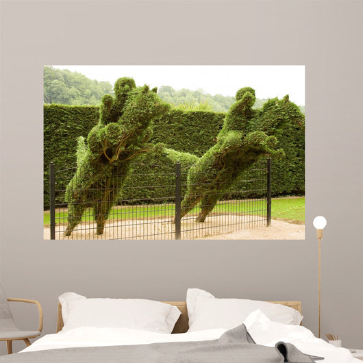 Two Horsemen Jumping Fence Wall Decal