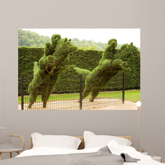 Two Horsemen Jumping Fence Wall Decal