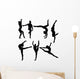 Set Gymnastics Silhouettes Wall Decal Sticker Set