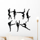 Set Gymnastics Silhouettes Wall Decal Sticker Set