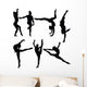 Set Gymnastics Silhouettes Wall Decal Sticker Set