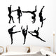 Set Gymnastics Silhouettes Wall Decal Sticker Set
