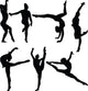 Set Gymnastics Silhouettes Wall Decal Sticker Set