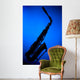 Saxophone Blue Silhouette Wall Decal