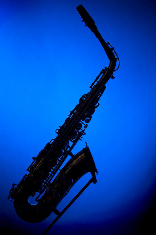 Saxophone Blue Silhouette Wall Decal
