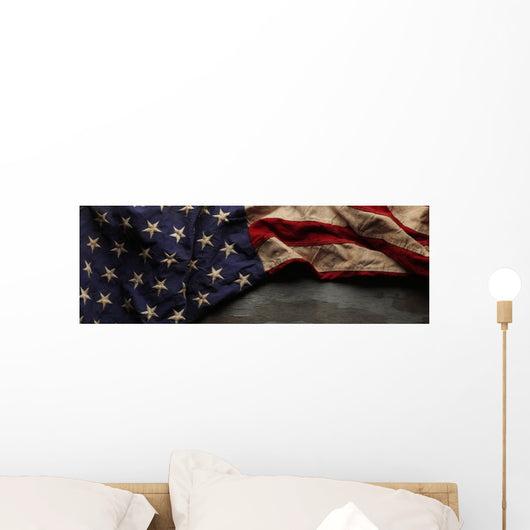 Vintage Red White and Wall Decal Panoramic