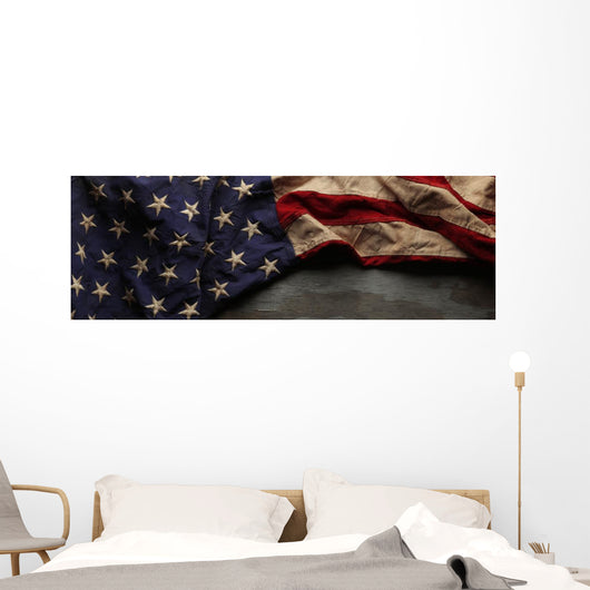 Vintage Red White and Wall Decal Panoramic