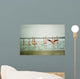 Wading Flamingos Wall Mural