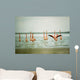 Wading Flamingos Wall Mural