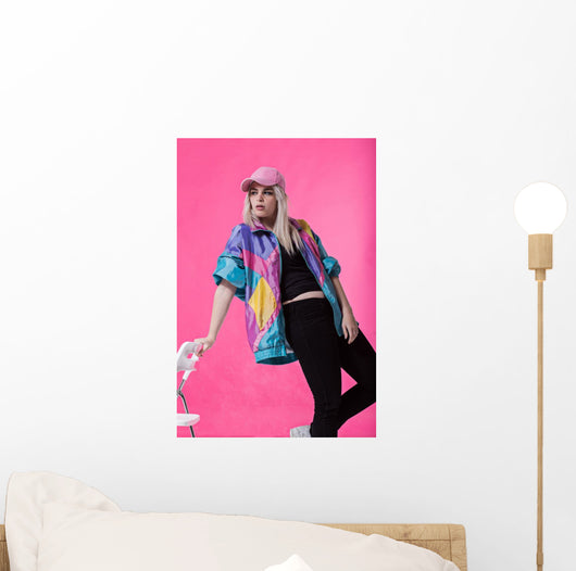 Stylish Young Woman Posing Wall Decal