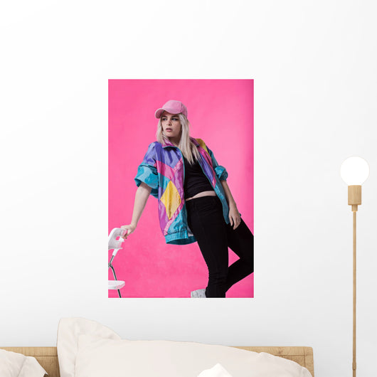 Stylish Young Woman Posing Wall Decal