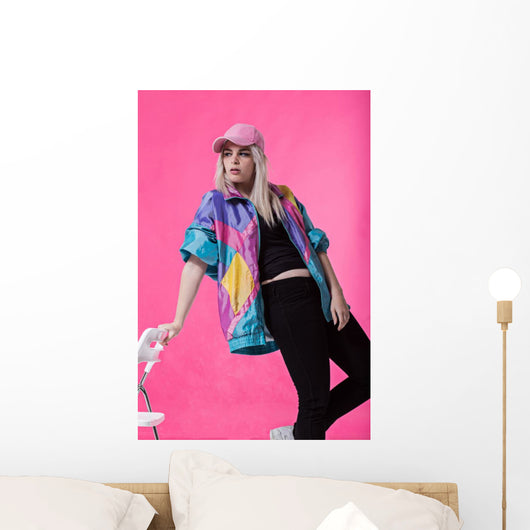 Stylish Young Woman Posing Wall Decal