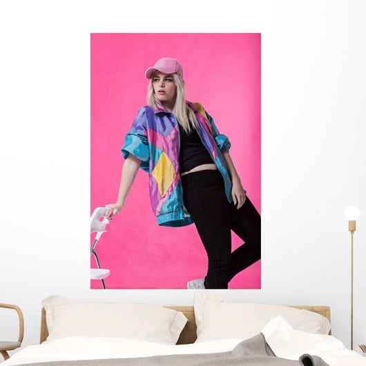 Stylish Young Woman Posing Wall Decal