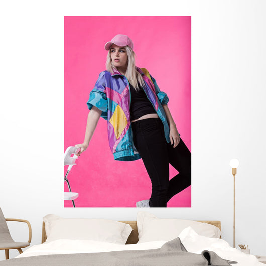Stylish Young Woman Posing Wall Decal