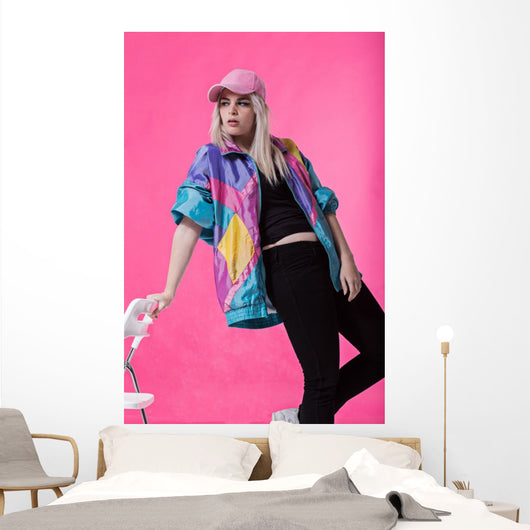 Stylish Young Woman Posing Wall Decal