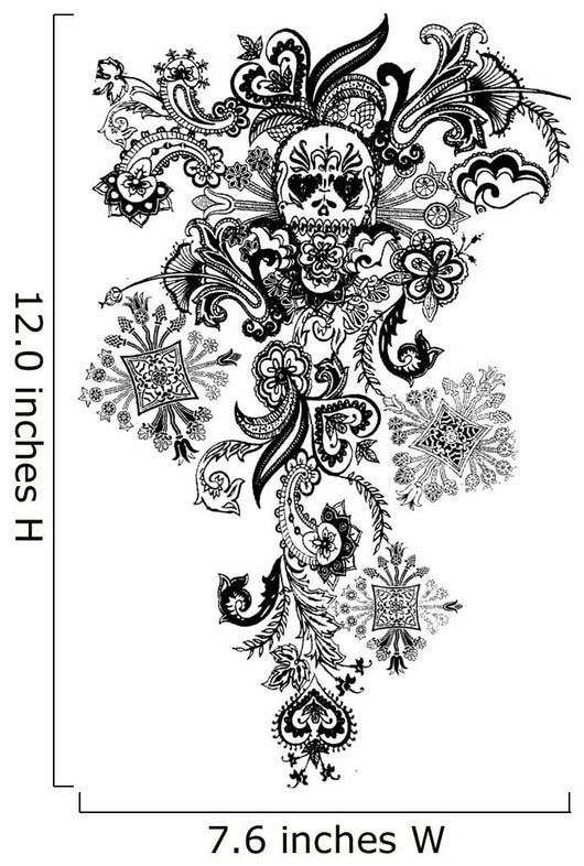 Paisley Skull Tattoo Wall Decal