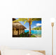 Tropical Bungalow and Palm Wall Decal