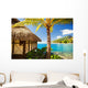 Tropical Bungalow and Palm Wall Decal