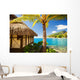 Tropical Bungalow and Palm Wall Decal