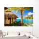 Tropical Bungalow and Palm Wall Decal